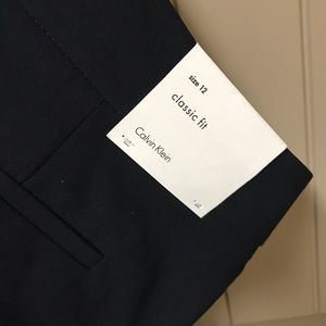 NWT Calvin Klein Classic Suit Pants Size 12 Navy